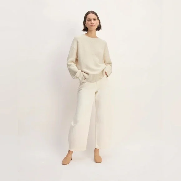 Everlane ‘The Cotton Honeycomb Boxy Crewneck Sweater” NWT - Picture 5 of 6